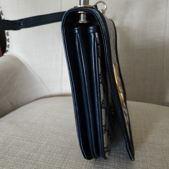Gucci Vintage 1970s Blue Monogram Blondie Shoulder Bag - Picture 11 of 16